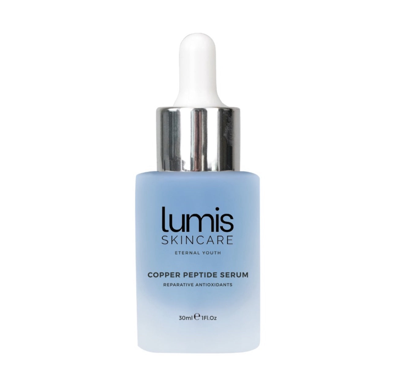 Lumis Eternal Youth blue copper peptide serum bottle